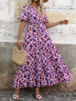 Rochie Lunga Shari Cu Print Multicolor - imagine 3