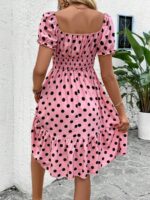 Rochie Scurta Polina Roz Cu Buline Negre - imagine 2