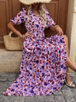 Rochie Lunga Shari Cu Print Multicolor