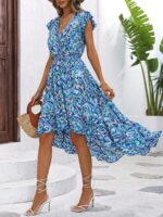 Rochie Midi Jelena Bleu Cu Print Multicolor