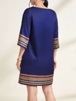 Rochie Scurta Carlita Albastra Cu Print Multicolor - imagine 2