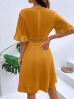 Rochie Scurta Ellina Galben Mustar - imagine 2