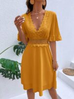 Rochie Scurta Ellina Galben Mustar - imagine 5