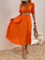 Rochie Lunga Claudia Portocalie - imagine 3