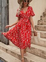 Rochie Midi Emilia Rosie Cu Model Floral Alb