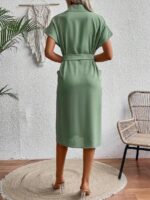 Rochie Midi Vandana Khaki Cu Nasturi - imagine 2