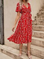 Rochie Midi Emilia Rosie Cu Model Floral Alb - imagine 3
