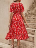Rochie Midi Emilia Rosie Cu Model Floral Alb - imagine 2