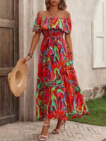 Rochie Lunga Camila Rosie Cu Print Multicolor - imagine 3