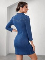Rochie Scurta Pilar Din Denim - imagine 2