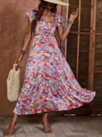 Rochie Lunga Curtis Cu Print Multicolor - imagine 3