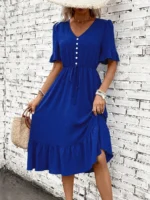 Rochie Midi Natalia Albastra - imagine 4