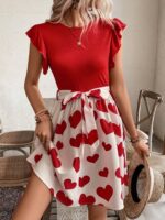 Rochie Scurta Saskia Rosie Cu Inimioare