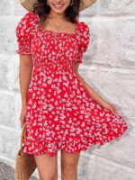 Rochie Scurta Abigail Rosie Cu Model Floral Alb - imagine 3