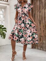 Rochie Midi Adana Neagra Inflorata