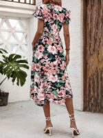 Rochie Midi Adana Neagra Inflorata - imagine 2