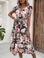 Rochie Midi Adana Neagra Inflorata - imagine 3