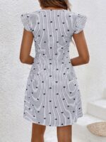 Rochie Scurta Viola Alba Cu Inimioare Negre - imagine 2