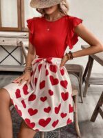 Rochie Scurta Saskia Rosie Cu Inimioare - imagine 3