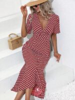 Rochie Midi Reena Rosie cu Buline Albe - imagine 3