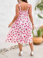 Rochie Midi Rafaela Alba Cu Model Cu Capsuni - Marimi Mari - imagine 2