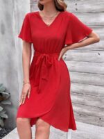 Rochie Midi Seia Rosie Cu Cordon