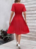 Rochie Midi Seia Rosie Cu Cordon - imagine 2