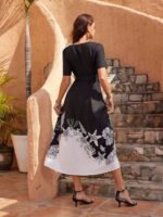 Rochie Lunga Catillar Neagra Cu Cordon - imagine 2