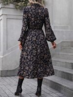 Rochie Midi Ketura Bleumarin Inflorata - imagine 2