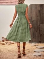 Rochie Midi Astor Verde Cu Print Negru - imagine 2