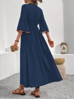 Rochie Lunga Antonina Albastru Inchis - imagine 2