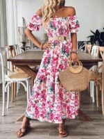 Rochie Lunga Killa Alba Inflorata