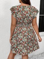 Rochie Scurta Garima Inflorata - Marimi Mari - imagine 2