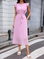 Rochie Lunga Geeske Roz Cu Cordon