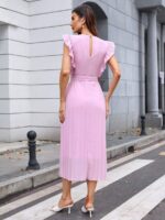 Rochie Lunga Geeske Roz Cu Cordon - imagine 2
