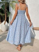 Rochie Lunga Carina Bleu Cu Bretele - imagine 2