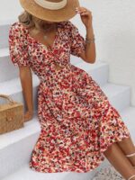 Rochie Midi Eleen Alba Cu Model Floral Multicolor - imagine 3