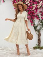 Rochie Midi Loredana Crem Deschis