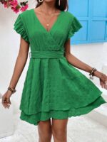 Rochie Scurta Lima Verde Cu Cordon - imagine 3