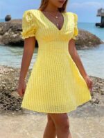 Rochie Scurta Sarida Galbena - imagine 3