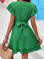Rochie Scurta Lima Verde Cu Cordon - imagine 2