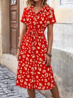 Rochie Midi Sorina Rosie Cu Print Leopard Crem - imagine 3