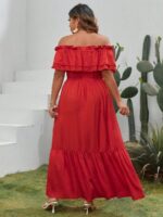 Rochie Lunga Mirka Rosie Cu Umerii Goi - Marimi Mari - imagine 2