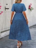 Rochie Lunga Leya Albastra Cu Nasturi - imagine 2