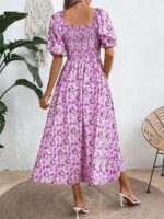 Rochie Midi Cameo Roz cu Model Floral - imagine 2