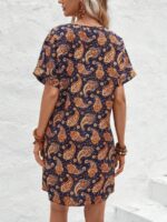 Rochie Scurta Noomie cu Print Maro - imagine 2