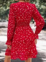 Rochie Scurta Norma Rosie cu Print Floral Alb - imagine 2