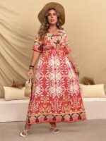 Rochie Lunga Flappy Cu Print Multicolor - Marimi Mari