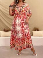 Rochie Lunga Flappy Cu Print Multicolor - Marimi Mari - imagine 3