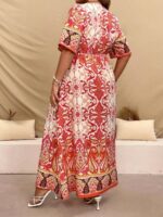 Rochie Lunga Flappy Cu Print Multicolor - Marimi Mari - imagine 2